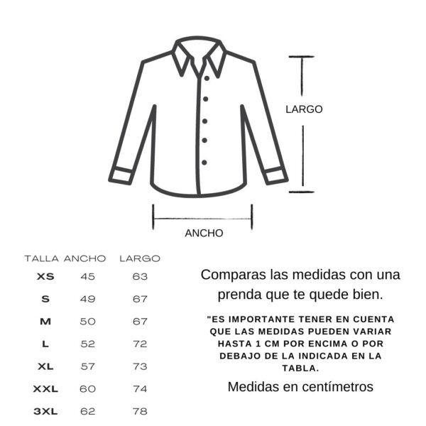 Camisa Talla XS Manga Larga - Imagen 2