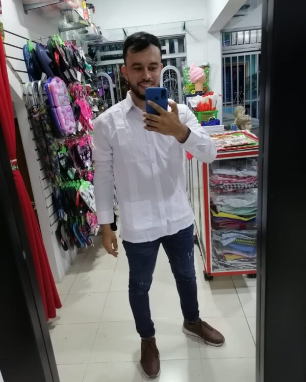 Camisa Guayabera Talla S Manga Larga - Imagen 2